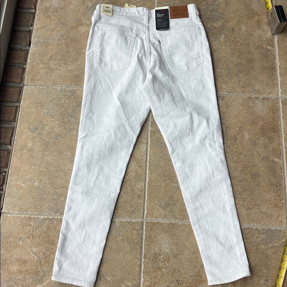 Levi's 721 high rise skinny white jeans pants size 30 x 30 $90 new - Picture 3 of 14